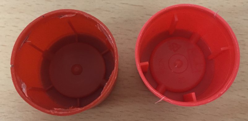 Original and fake caps