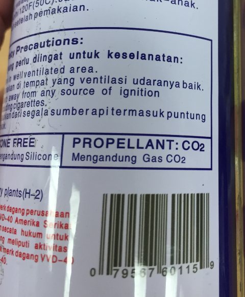 CO2 claim on the fake label