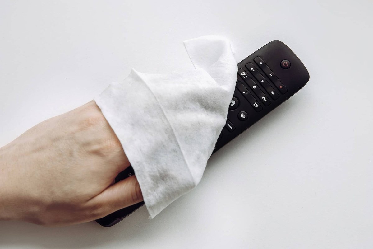 Inspect the remote and remove the batteries