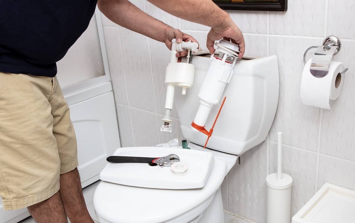 Turn off the water and empty the cistern