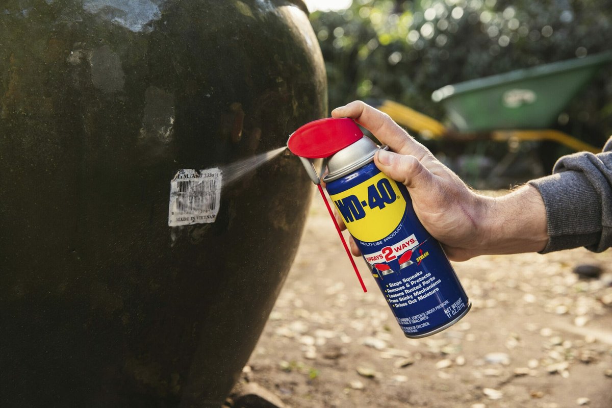 Soften the glue with WD-40