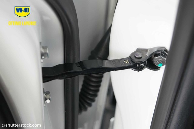 How to remove rust from car door hinges