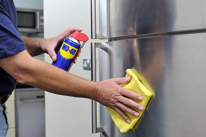 Clean the groove and the door